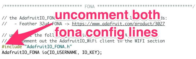 Uncomment both FONA Config Lines