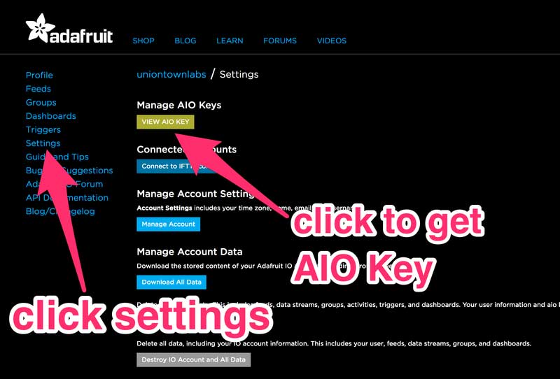 Click the VIEW AIO KEY button to retrieve your key