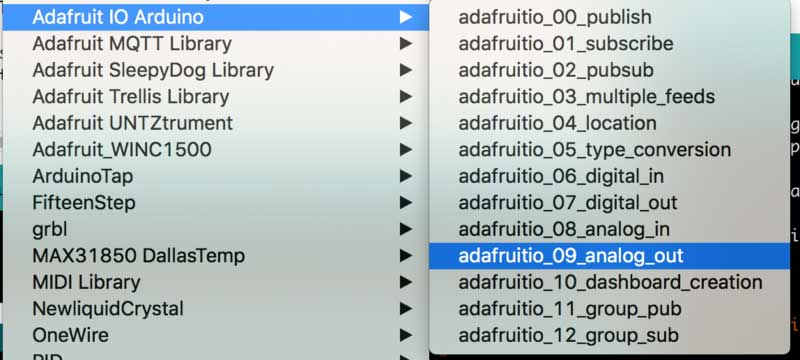open the adafruitio_09_analog_out example