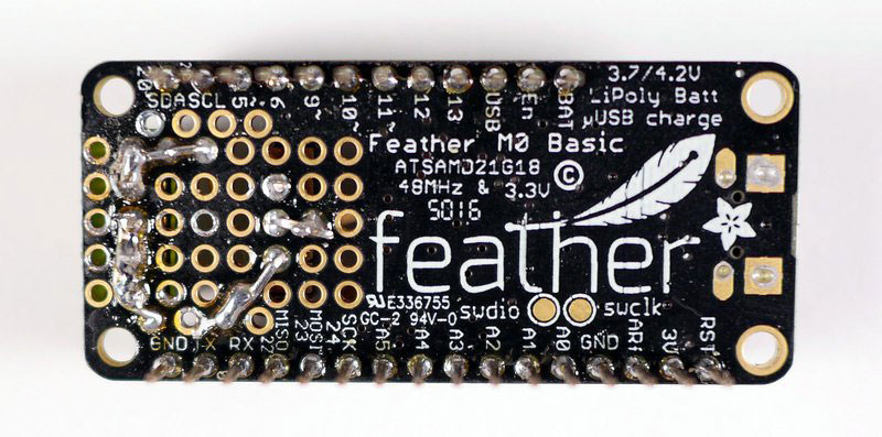The feather after soldering is complete